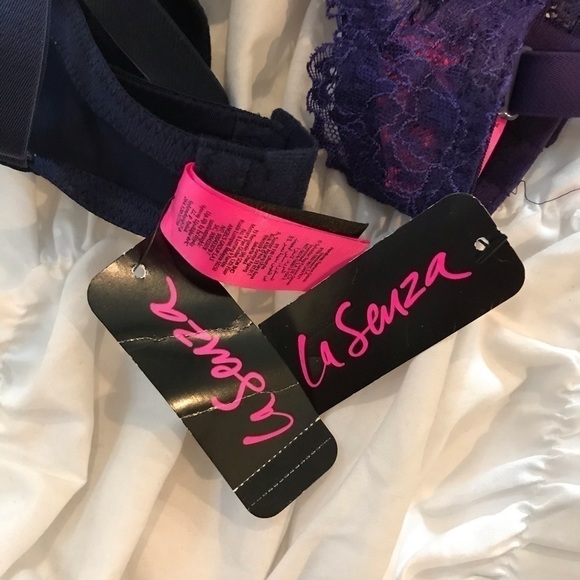 Lot of 2 La Senza Demi Bra Purple Blue 34D NEW - Picture 5 of 5